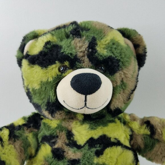 Build a Bear Camouflage Army Military Teddy Bear Plush Green Brown 16" BABW - Picture 2 of 10